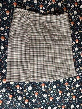 Garage Plaid Mini Skirt in Black, Gray & Tan